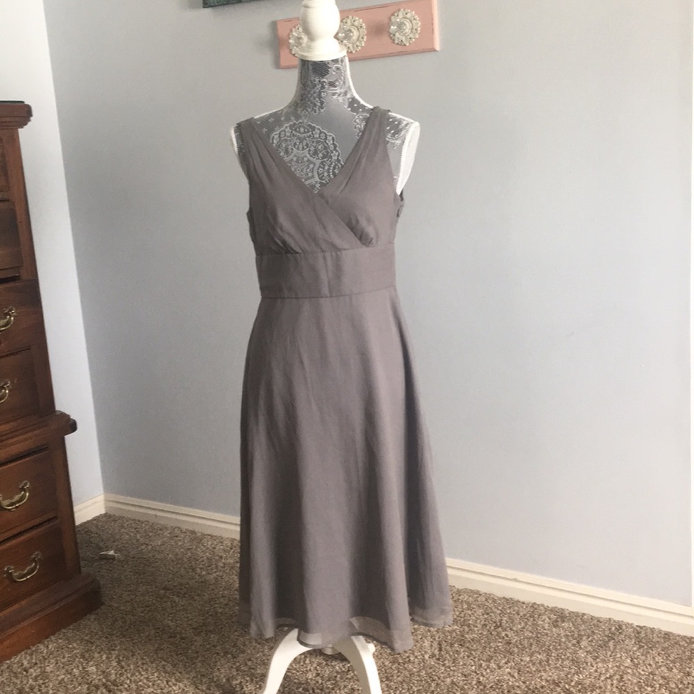 Grey or silver sleeveless dress